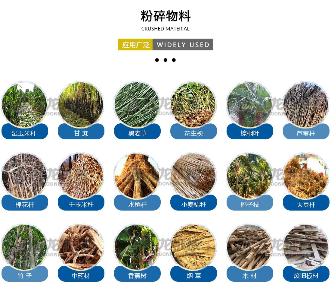 生物質(zhì)秸稈破碎機應用物料
